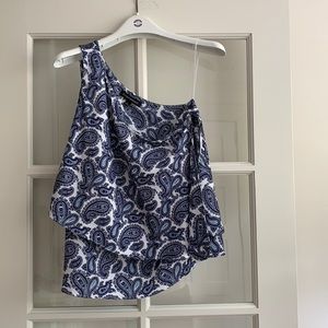 BANANA REPUBLIC off the shoulder layer pleated blouse